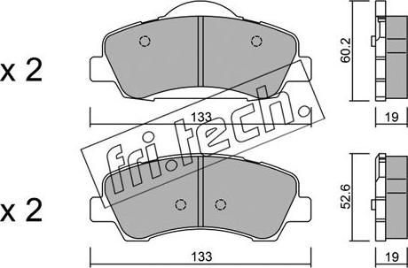 Fri.Tech. 998.0 - Kit de plaquettes de frein, frein à disque cwaw.fr