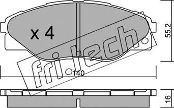 Fri.Tech. 952.0 - Kit de plaquettes de frein, frein à disque cwaw.fr