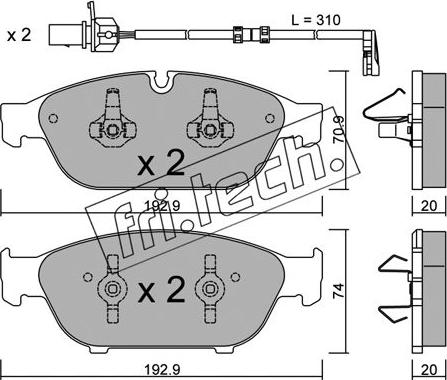 Fri.Tech. 969.0W - Kit de plaquettes de frein, frein à disque cwaw.fr