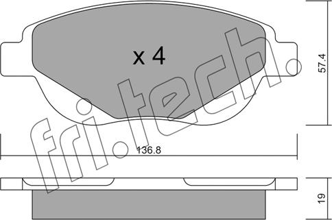 Fri.Tech. 964.0 - Kit de plaquettes de frein, frein à disque cwaw.fr