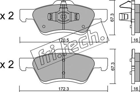 Fri.Tech. 923.0 - Kit de plaquettes de frein, frein à disque cwaw.fr