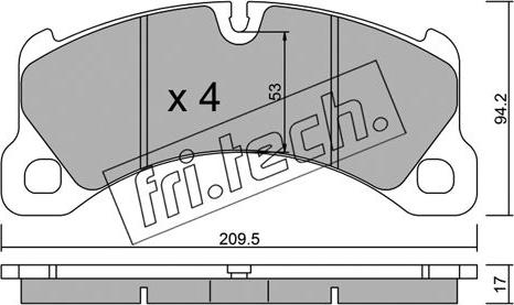 Fri.Tech. 972.0 - Kit de plaquettes de frein, frein à disque cwaw.fr