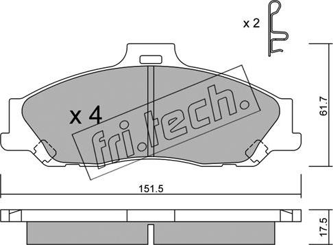 Fri.Tech. 495.0 - Kit de plaquettes de frein, frein à disque cwaw.fr