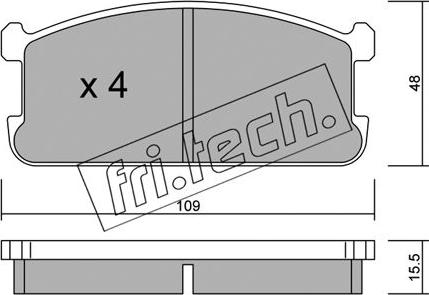 Fri.Tech. 496.0 - Kit de plaquettes de frein, frein à disque cwaw.fr