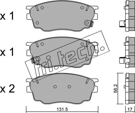 Fri.Tech. 491.0 - Kit de plaquettes de frein, frein à disque cwaw.fr