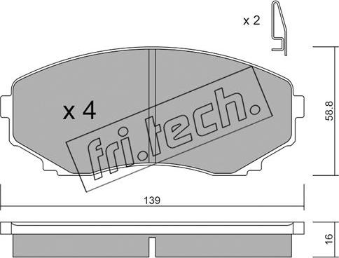 Fri.Tech. 493.0 - Kit de plaquettes de frein, frein à disque cwaw.fr