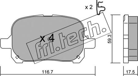 Fri.Tech. 444.0 - Kit de plaquettes de frein, frein à disque cwaw.fr