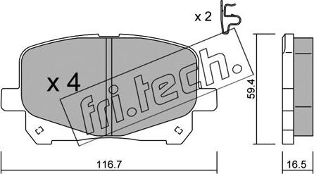 Fri.Tech. 459.0 - Kit de plaquettes de frein, frein à disque cwaw.fr