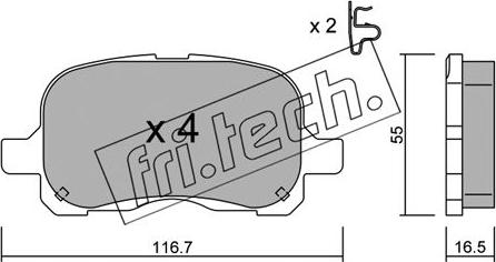 Fri.Tech. 458.0 - Kit de plaquettes de frein, frein à disque cwaw.fr