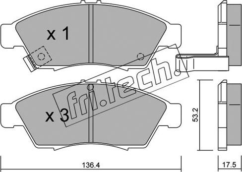 Fri.Tech. 453.0 - Kit de plaquettes de frein, frein à disque cwaw.fr