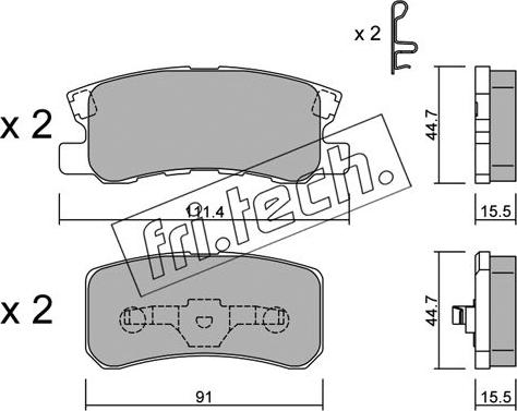 Fri.Tech. 415.0 - Kit de plaquettes de frein, frein à disque cwaw.fr