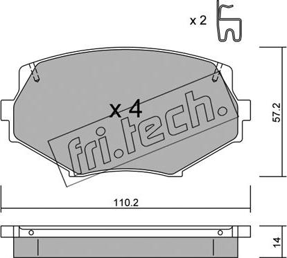 Fri.Tech. 488.0 - Kit de plaquettes de frein, frein à disque cwaw.fr