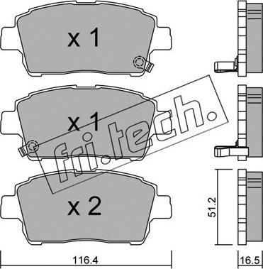 Fri.Tech. 438.0 - Kit de plaquettes de frein, frein à disque cwaw.fr