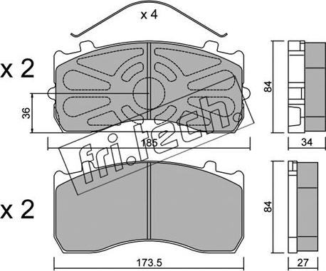 Fri.Tech. 599.0 - Kit de plaquettes de frein, frein à disque cwaw.fr