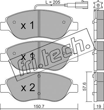 Fri.Tech. 593.0 - Kit de plaquettes de frein, frein à disque cwaw.fr