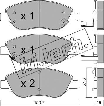 Fri.Tech. 593.2 - Kit de plaquettes de frein, frein à disque cwaw.fr