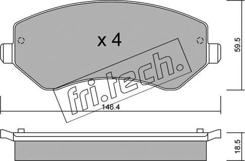 Fri.Tech. 540.0 - Kit de plaquettes de frein, frein à disque cwaw.fr