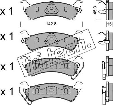 Fri.Tech. 543.0 - Kit de plaquettes de frein, frein à disque cwaw.fr