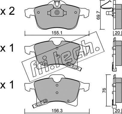 Fri.Tech. 555.0 - Kit de plaquettes de frein, frein à disque cwaw.fr