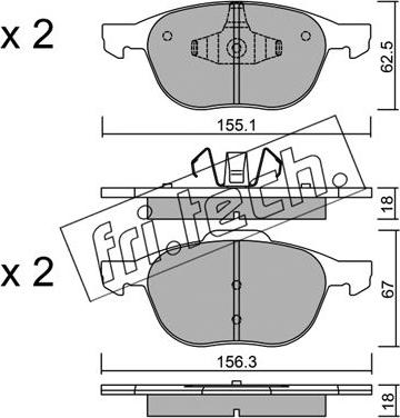 Fri.Tech. 550.0 - Kit de plaquettes de frein, frein à disque cwaw.fr