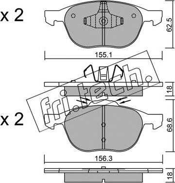 Fri.Tech. 550.1 - Kit de plaquettes de frein, frein à disque cwaw.fr