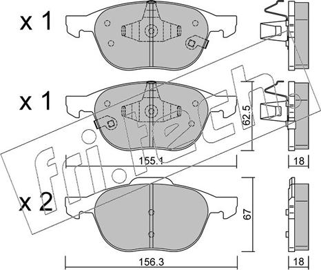 Fri.Tech. 550.2 - Kit de plaquettes de frein, frein à disque cwaw.fr