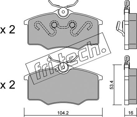 Fri.Tech. 553.0 - Kit de plaquettes de frein, frein à disque cwaw.fr