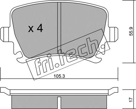 Fri.Tech. 569.0 - Kit de plaquettes de frein, frein à disque cwaw.fr