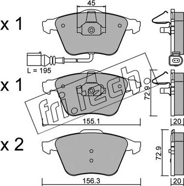 Fri.Tech. 565.4 - Kit de plaquettes de frein, frein à disque cwaw.fr