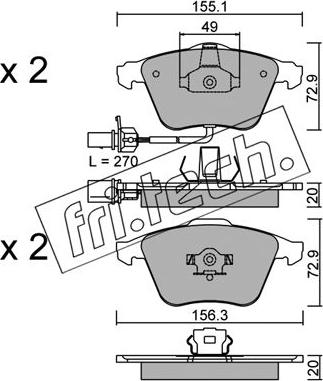 Fri.Tech. 565.1 - Kit de plaquettes de frein, frein à disque cwaw.fr