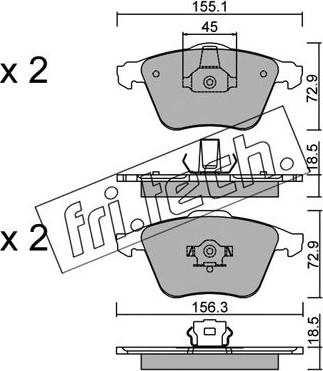 Fri.Tech. 565.3 - Kit de plaquettes de frein, frein à disque cwaw.fr