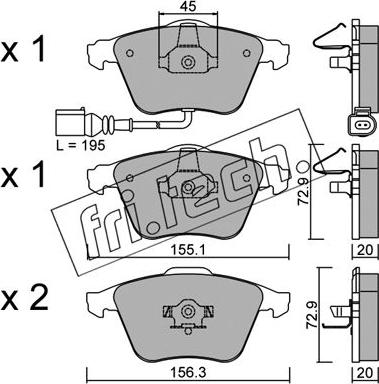 Fri.Tech. 565.2 - Kit de plaquettes de frein, frein à disque cwaw.fr