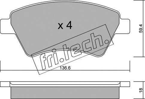 Fri.Tech. 560.0 - Kit de plaquettes de frein, frein à disque cwaw.fr