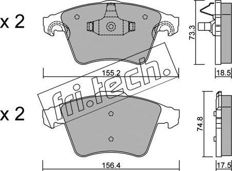 Fri.Tech. 568.4 - Kit de plaquettes de frein, frein à disque cwaw.fr