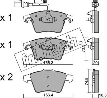 Fri.Tech. 568.0 - Kit de plaquettes de frein, frein à disque cwaw.fr