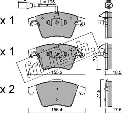 Fri.Tech. 568.1 - Kit de plaquettes de frein, frein à disque cwaw.fr