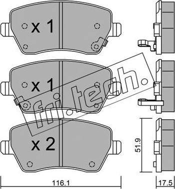 Fri.Tech. 501.2 - Kit de plaquettes de frein, frein à disque cwaw.fr