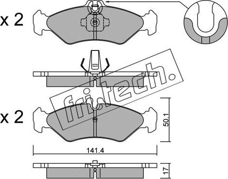 Fri.Tech. 587.0 - Kit de plaquettes de frein, frein à disque cwaw.fr