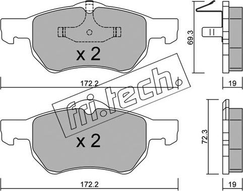 Fri.Tech. 539.0 - Kit de plaquettes de frein, frein à disque cwaw.fr