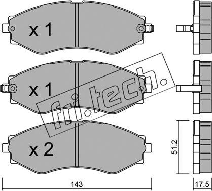 Fri.Tech. 525.0 - Kit de plaquettes de frein, frein à disque cwaw.fr