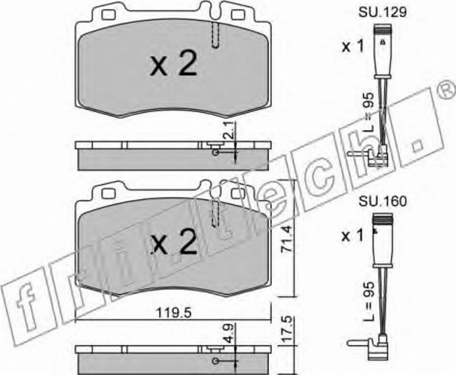 Fri.Tech. 5795W - Kit de plaquettes de frein, frein à disque cwaw.fr