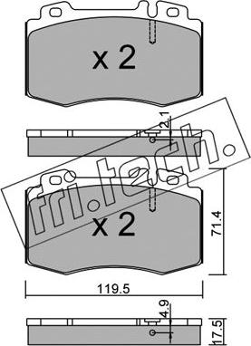 Fri.Tech. 579.5 - Kit de plaquettes de frein, frein à disque cwaw.fr