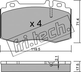 Fri.Tech. 579.0 - Kit de plaquettes de frein, frein à disque cwaw.fr