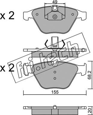 Fri.Tech. 574.9 - Kit de plaquettes de frein, frein à disque cwaw.fr