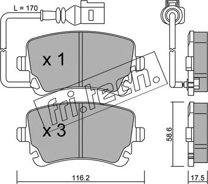 Fri.Tech. 570.0 - Kit de plaquettes de frein, frein à disque cwaw.fr