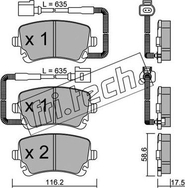 Fri.Tech. 570.1 - Kit de plaquettes de frein, frein à disque cwaw.fr