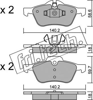 Fri.Tech. 571.0 - Kit de plaquettes de frein, frein à disque cwaw.fr