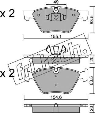 Fri.Tech. 573.5 - Kit de plaquettes de frein, frein à disque cwaw.fr