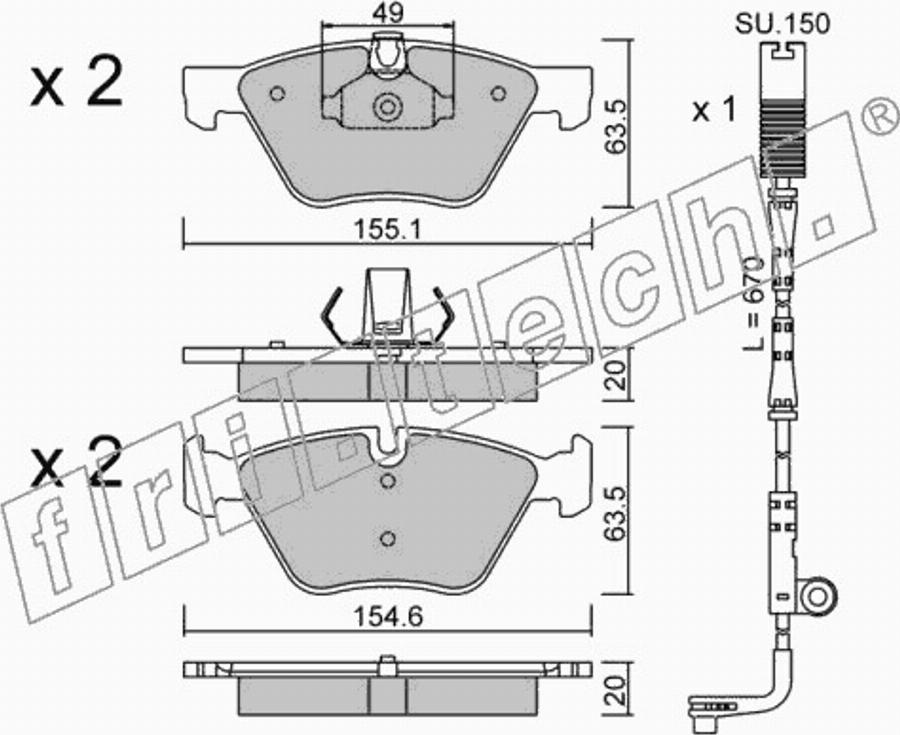 Fri.Tech. 5730W - Kit de plaquettes de frein, frein à disque cwaw.fr