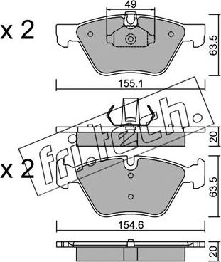 Fri.Tech. 573.0 - Kit de plaquettes de frein, frein à disque cwaw.fr